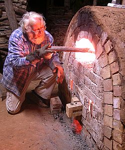 Photo of anagama being fired